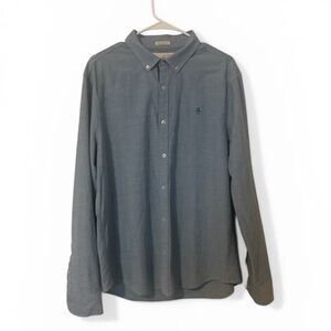 Original Penguin Size XL Men's Blue Button-Down Shirt - Heritage Slim Fit